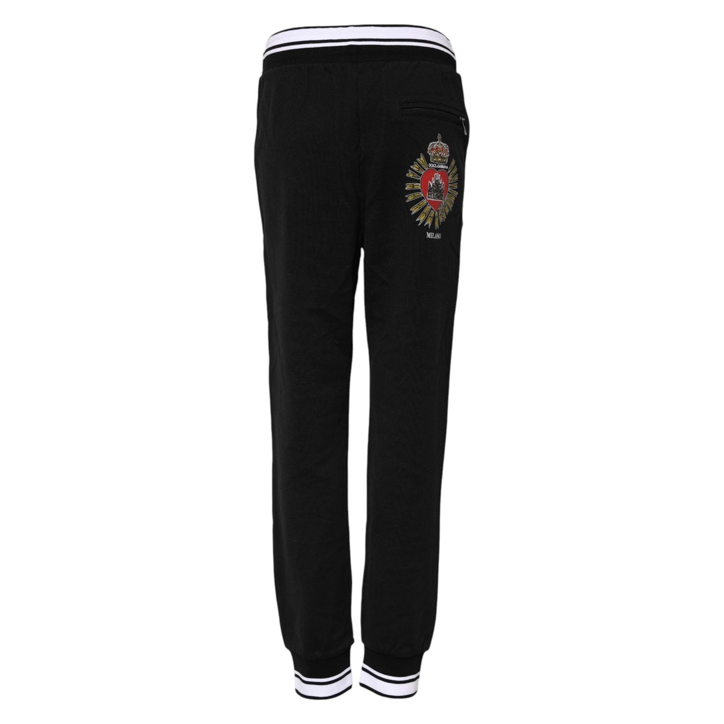 Dolce & Gabbana Black Cotton Mid Waist Jogger Pants PAN74774-38
