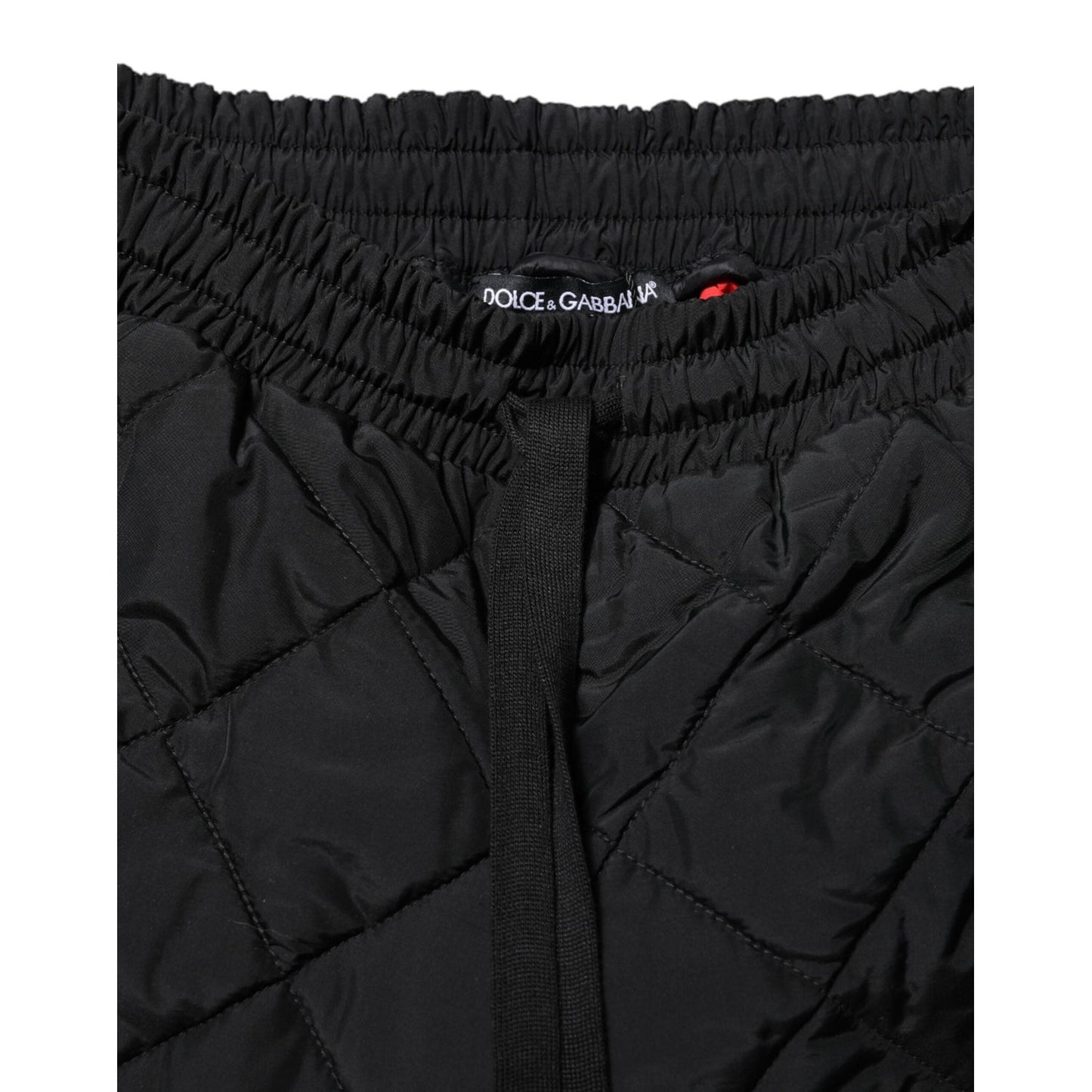 Dolce & Gabbana Black Quilted Mid Waist Jogger Pants PAN74938-40