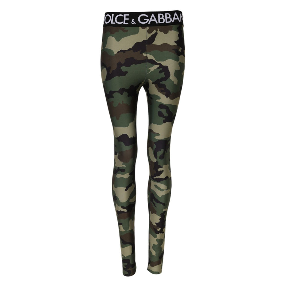 Dolce & Gabbana Multicolor Camouflage DG Waist Leggings Pants PAN76162-38