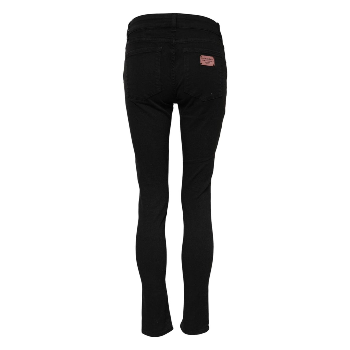 Dolce & Gabbana Black Cotton Skinny Mid Waisted Denim Jeans PAN76280-38