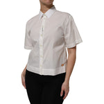 Dolce & Gabbana White Cotton Short Sleeves Collared Top Shirt TSH906912-42