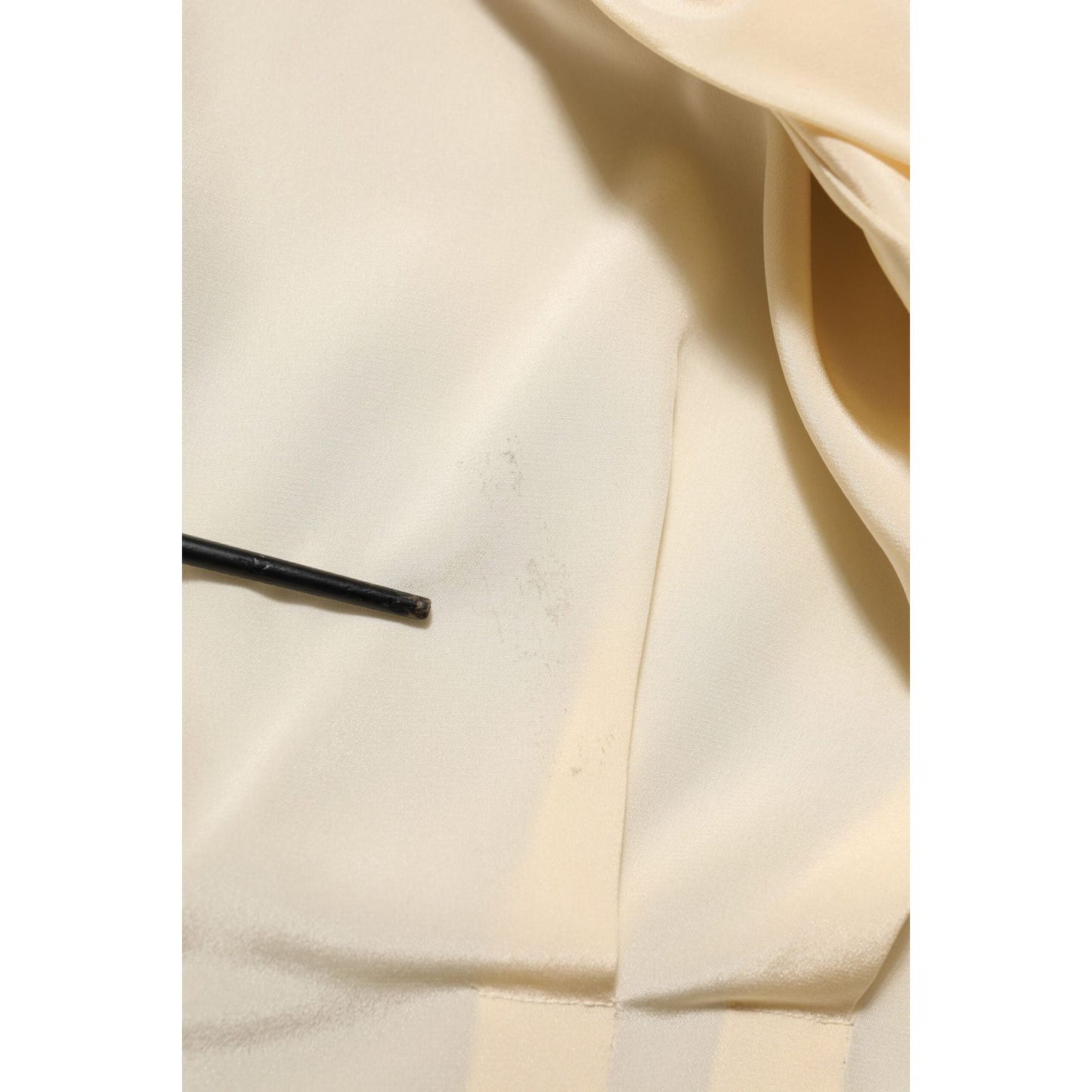 Dolce & Gabbana Light Yellow Ascot Collar Buttoned Blouse Top TSH906998-42