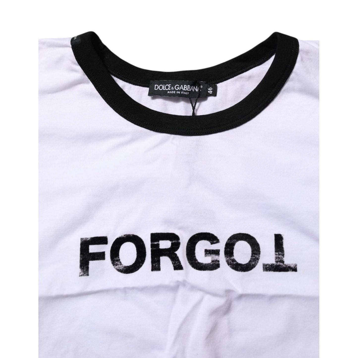 Dolce & Gabbana White Graphic Print Crew Neck Cropped T-shirt TSH906755-46