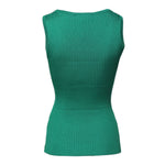 Dolce & Gabbana Green Silk Sleeveless Round Neck Tank Top TSH90678-40