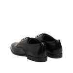 Dolce & Gabbana Black Leather Lace Up Derby Men Dress Shoes MV7478-42