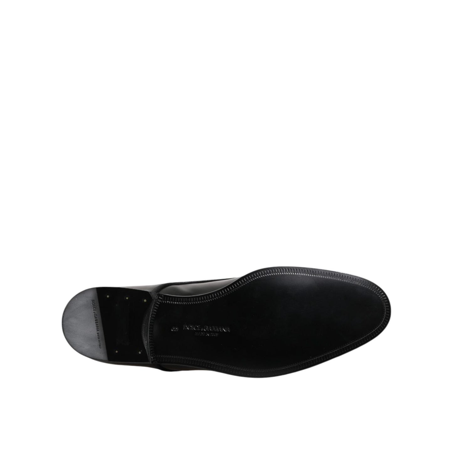 Dolce & Gabbana Black Leather Lace Up Derby Men Dress Shoes MV7478-42