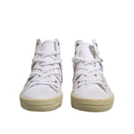 Maison Margiela White Lace Up Mid Top Women Sneakers Shoes LA12557-35