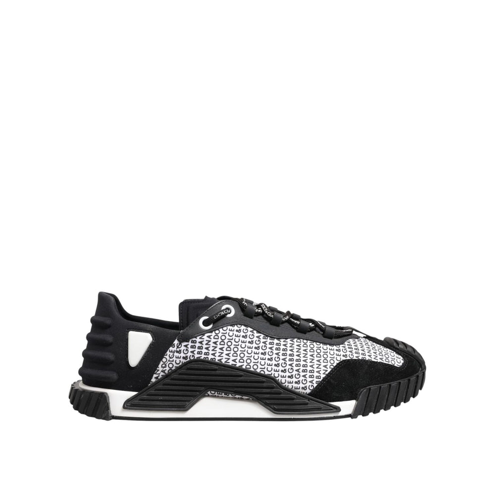 Dolce & Gabbana Black Logo Lace Up Low Top NS1 Sneakers Shoes MV7446-47