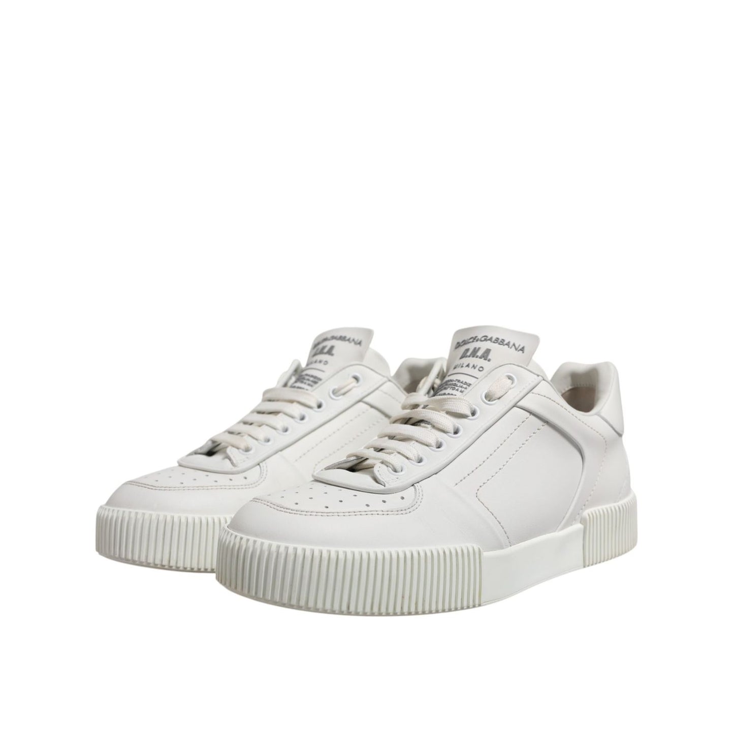 Dolce & Gabbana White Miami Leather Low Top Men Sneakers Shoes MV7448-41