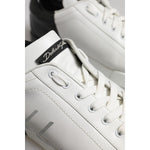 Dolce & Gabbana White Black Logo Low Top Leather Sneakers Shoes MV7456-39