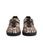 Dolce & Gabbana Brown Leopard Logo Print Cotton Sneakers Shoes MV7487-44