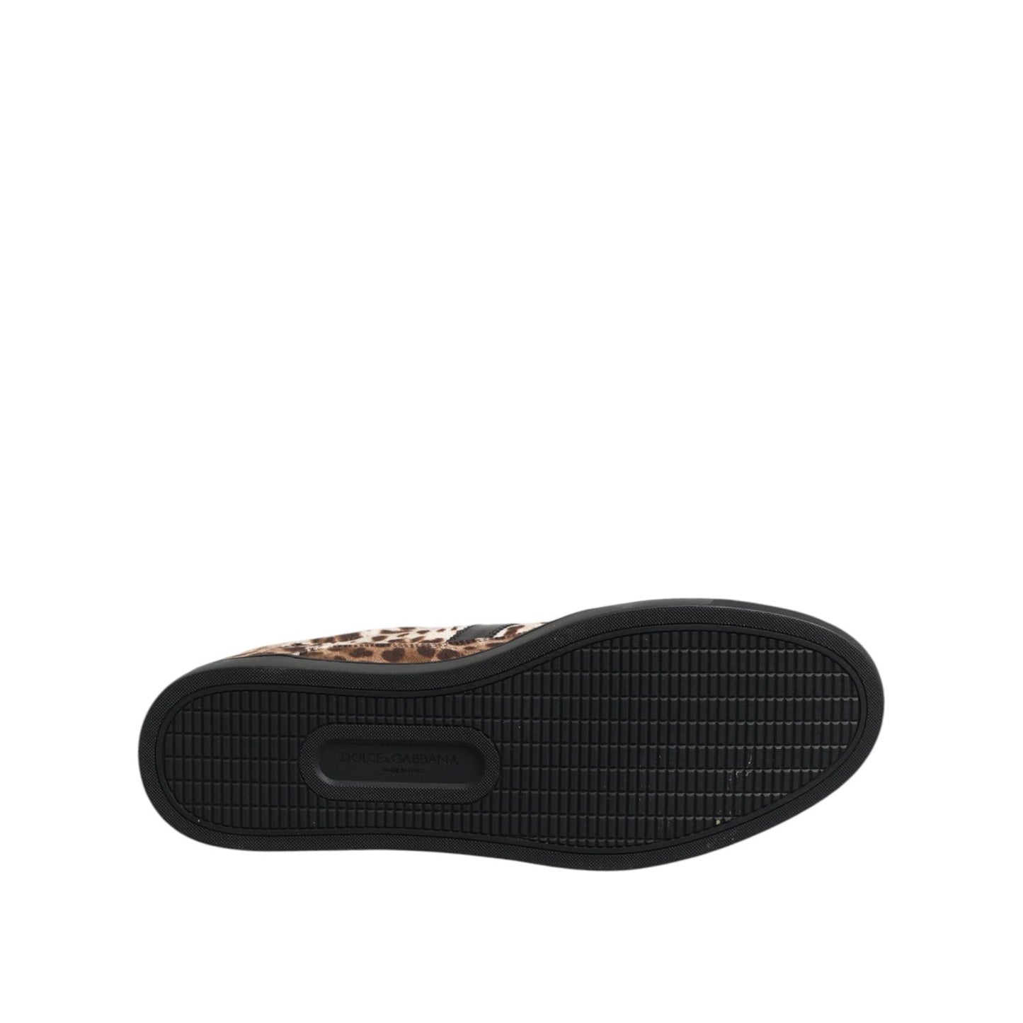 Dolce & Gabbana Brown Leopard Logo Print Cotton Sneakers Shoes MV7487-44