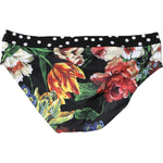 Dolce & Gabbana Black Floral Logo Beachwear Men Brief Swimwear BIK1496-4