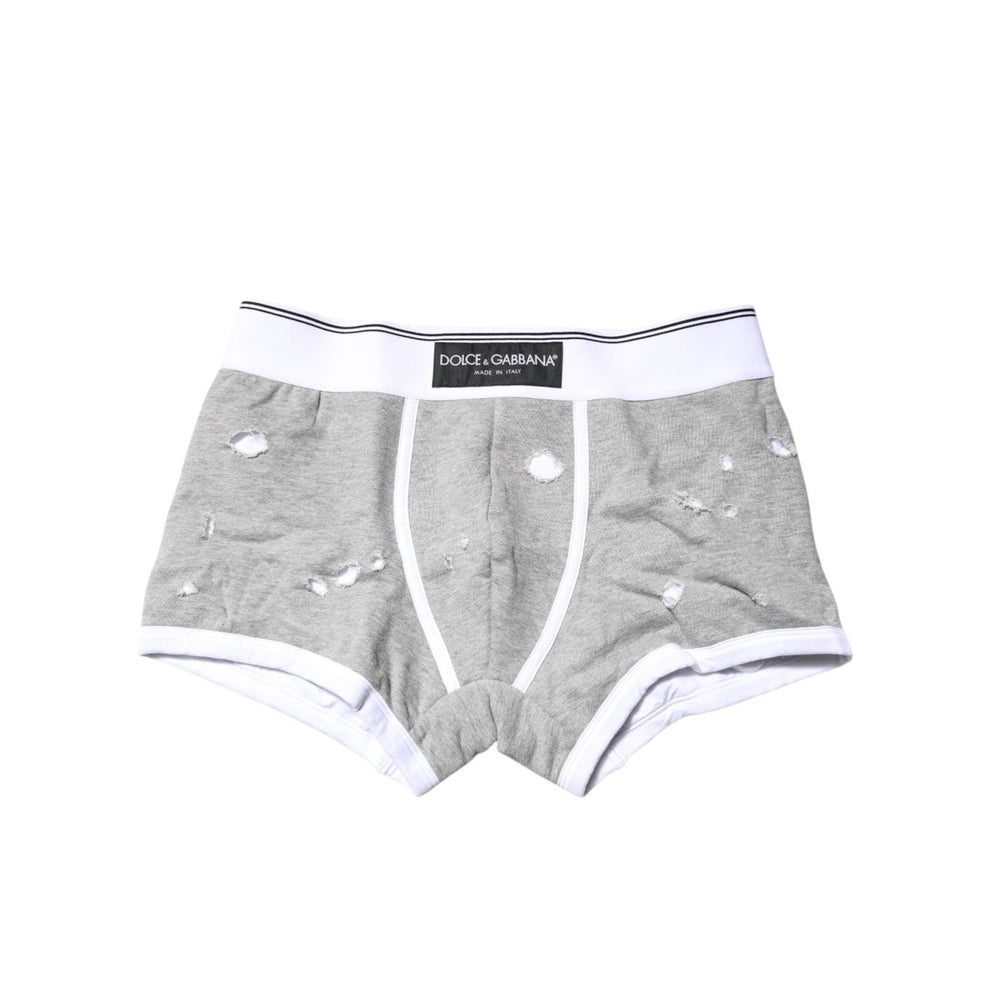 Dolce & Gabbana Gray Cotton Stretch Regular Boxer Underwear BIK1579-3