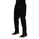 Dolce & Gabbana Black Cotton Logo Plaque Denim Jeans