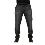 Dolce & Gabbana Gray Washed Cotton Loose Denim Jeans