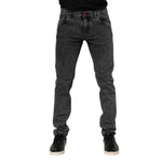 Dolce & Gabbana Black Washed Cotton Logo Plaque Denim Jeans