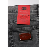 Dolce & Gabbana Black Washed Cotton Logo Plaque Denim Jeans