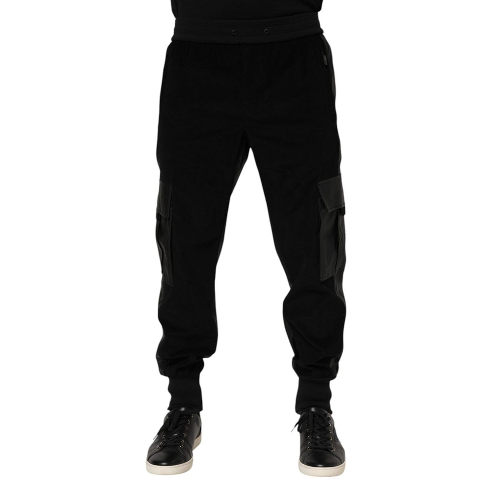 Dolce & Gabbana Black Cotton Cargo Men Jogger Pants PAN76535-48