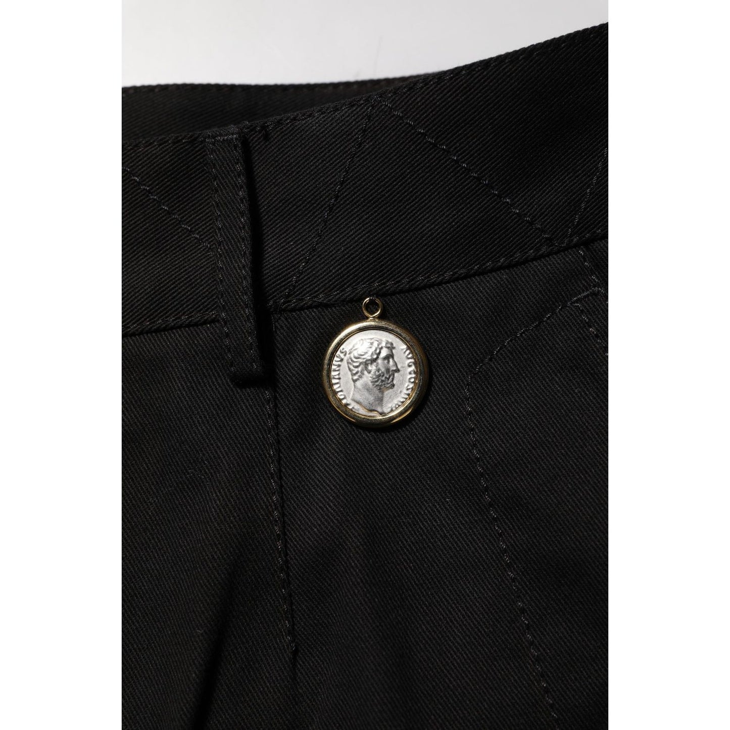 Dolce & Gabbana Black Cotton Knee Length Men Bermuda Shorts PAN76393-48