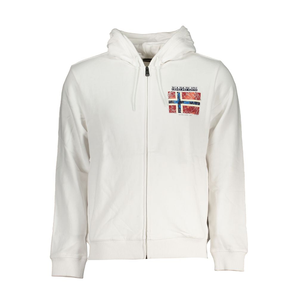 Napapijri White Cotton Sweater NA-28548-S