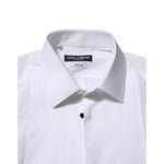 Dolce & Gabbana White Cotton GOLD Bib Poplin Formal Shirt