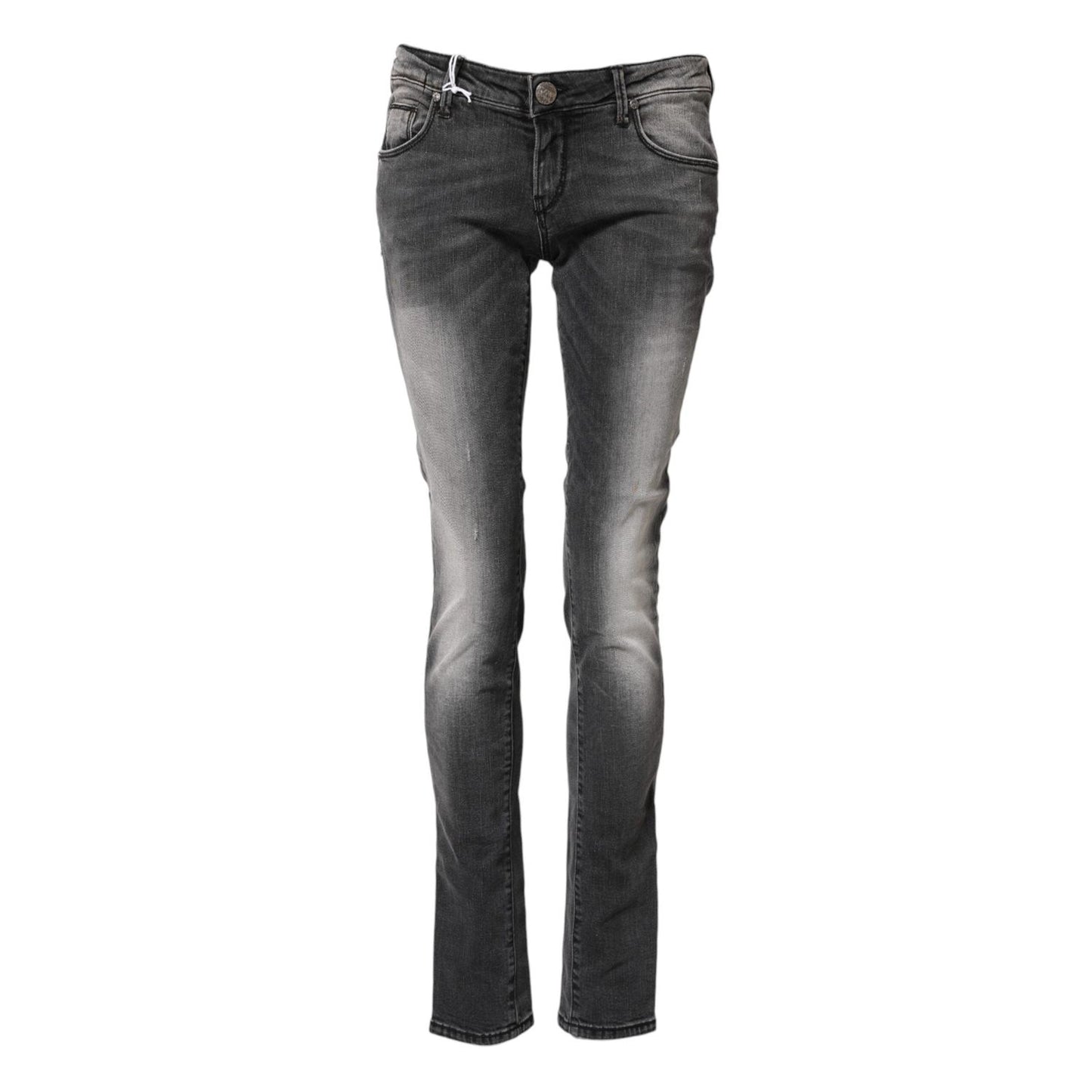 Acht Dark Gray Cotton Slim Fit Denim Low Waist Denim Jeans PAN71832-30