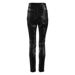 Dolce & Gabbana Black Cotton Stretch Silver Lurex Thread Pants PAN75097-40