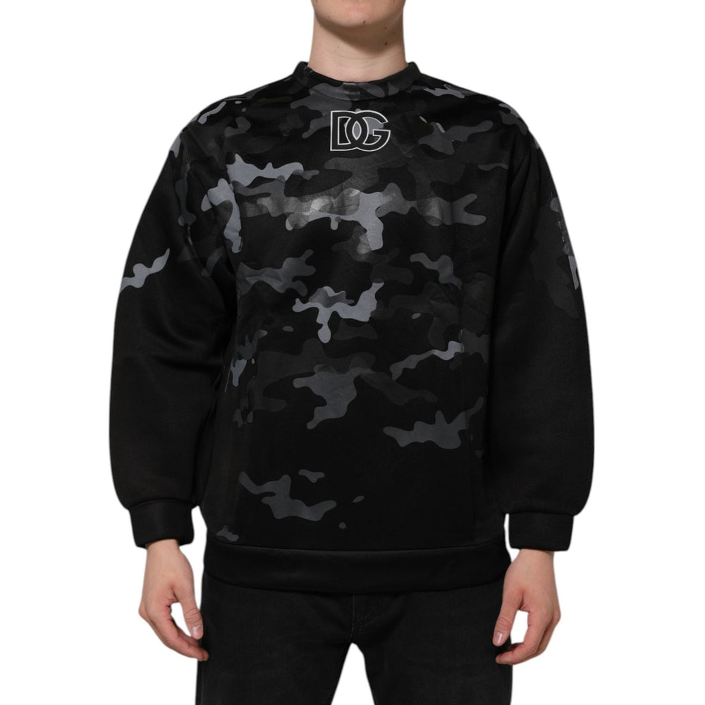 Dolce & Gabbana Black Camouflage Pullover Sweatshirt Sweater TSH906975-44