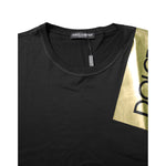 Dolce & Gabbana Black Logo Tape Cotton Men Crew Neck T-shirt TSH90491-44