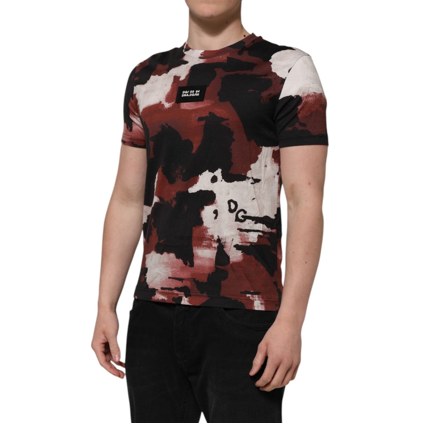 Dolce & Gabbana Multicolor Camouflage Men Crew Neck T-shirt TSH90499-44