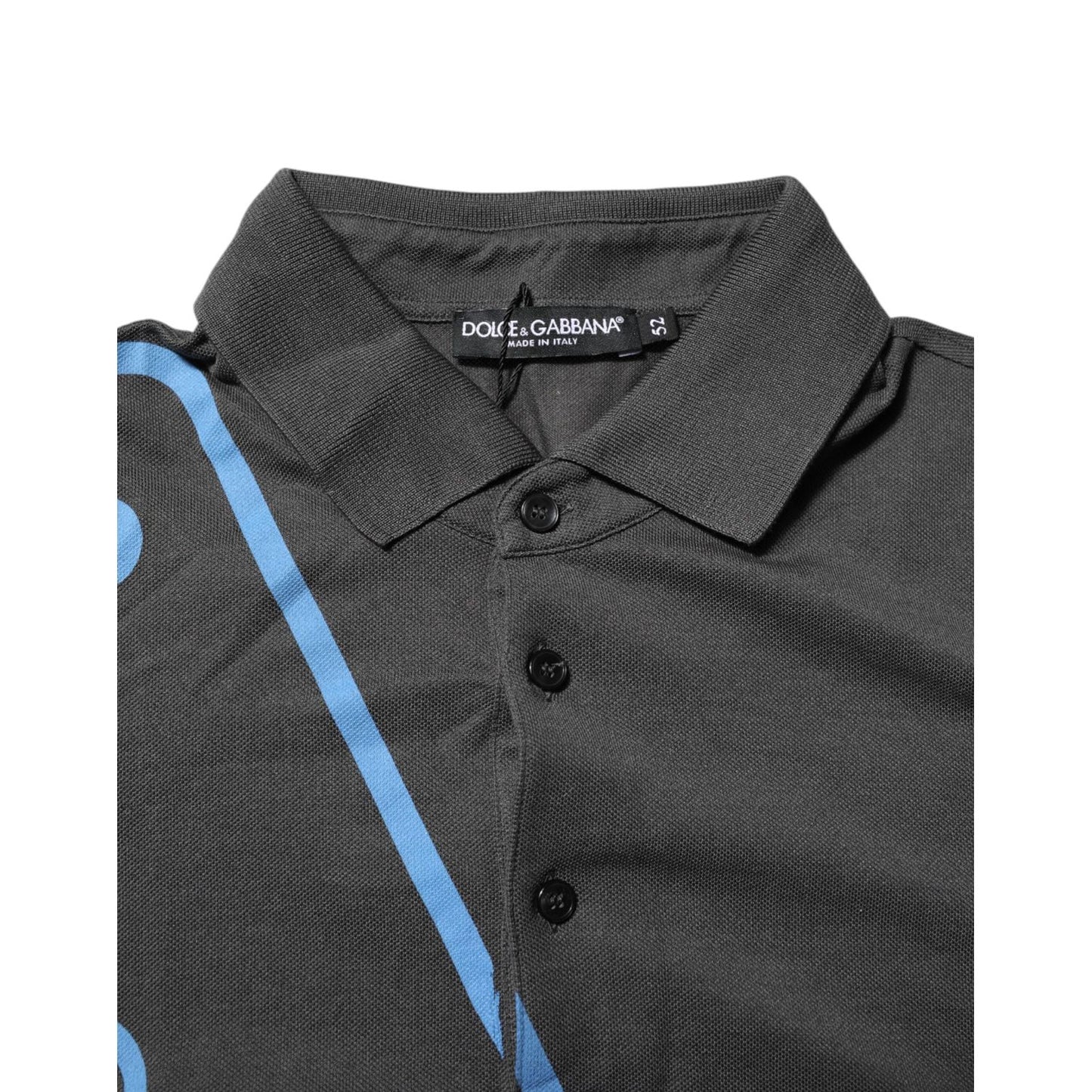 Dolce & Gabbana Dark Gray Short Sleeve Collared Polo T-shirt TSH90572-52