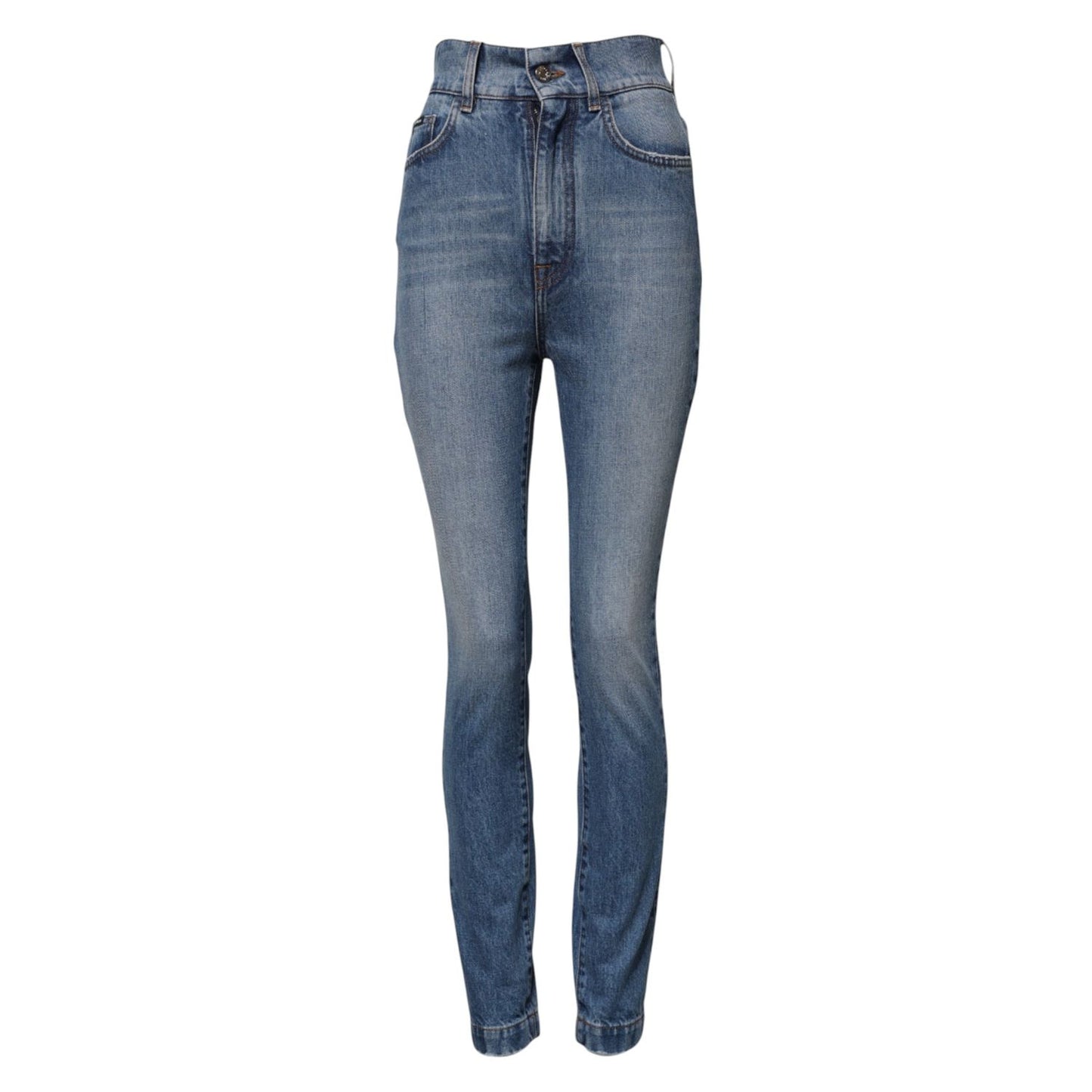 Dolce & Gabbana Blue Washed Skinny High Waist Denim Jeans PAN74029-40