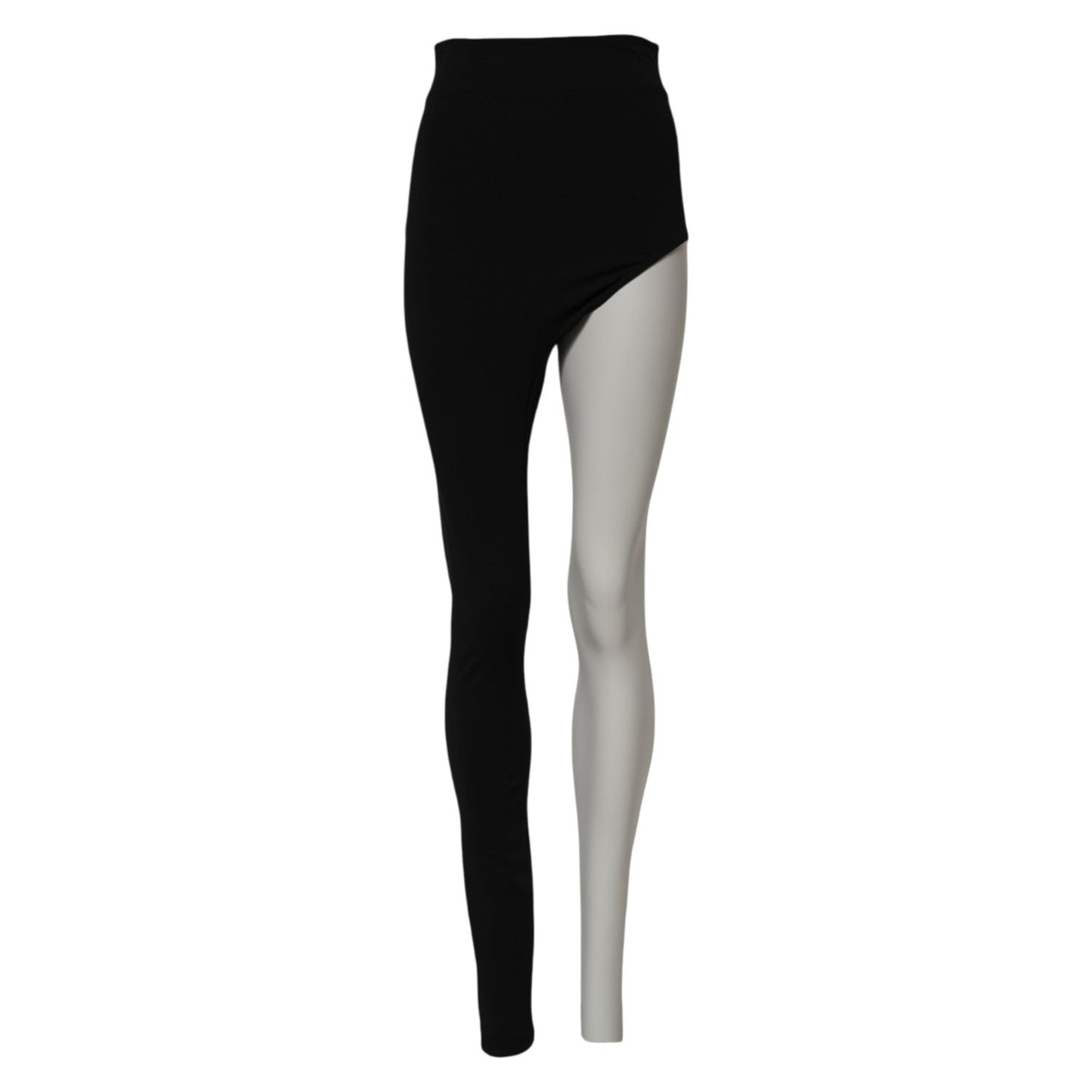 Dolce & Gabbana Black Wool High Waist Single Leg Pants