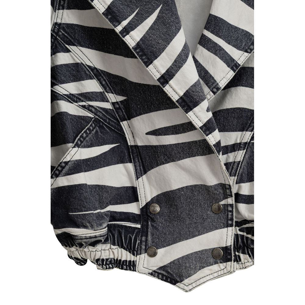 Retrofête Black And White Cotton Blazer RE-928420051604-XXS
