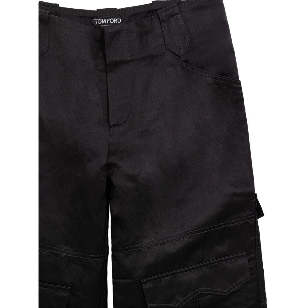 Tom Ford Black Viscose Cargo Pant TO-9309676-IT38|XS