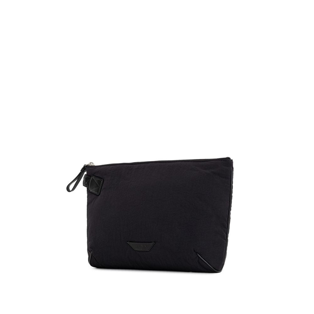 Bottega Veneta Black Nylon Clutch Bag