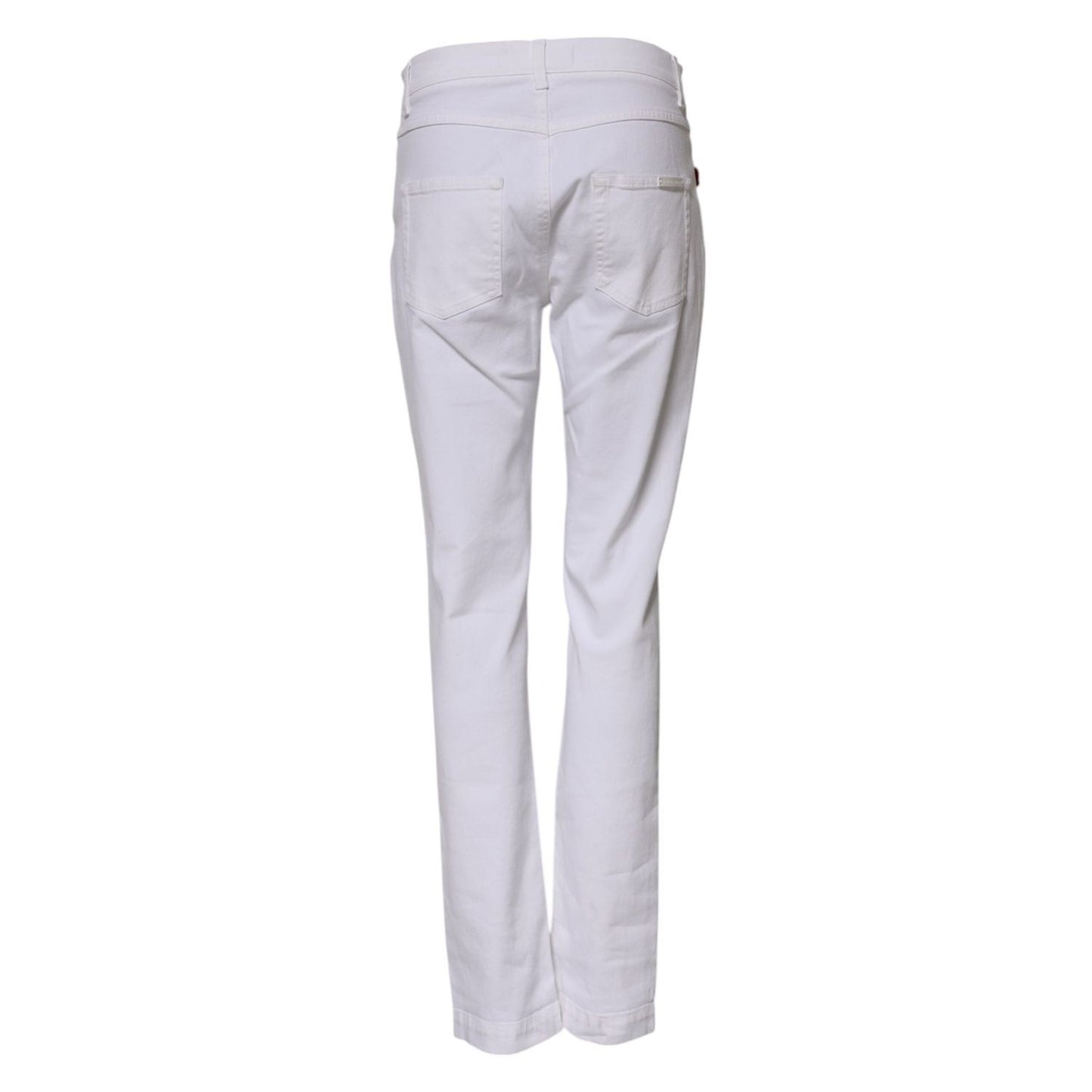 Dolce & Gabbana White Floral Embroidery GIRLY Denim Jeans