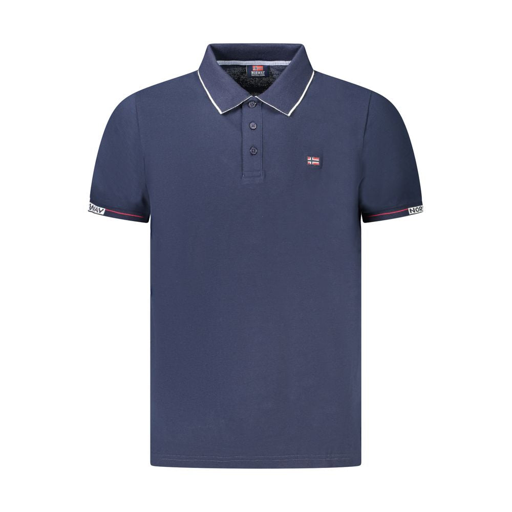 Norway 1963 Blue Cotton Men Polo Shirt NO-38995-M