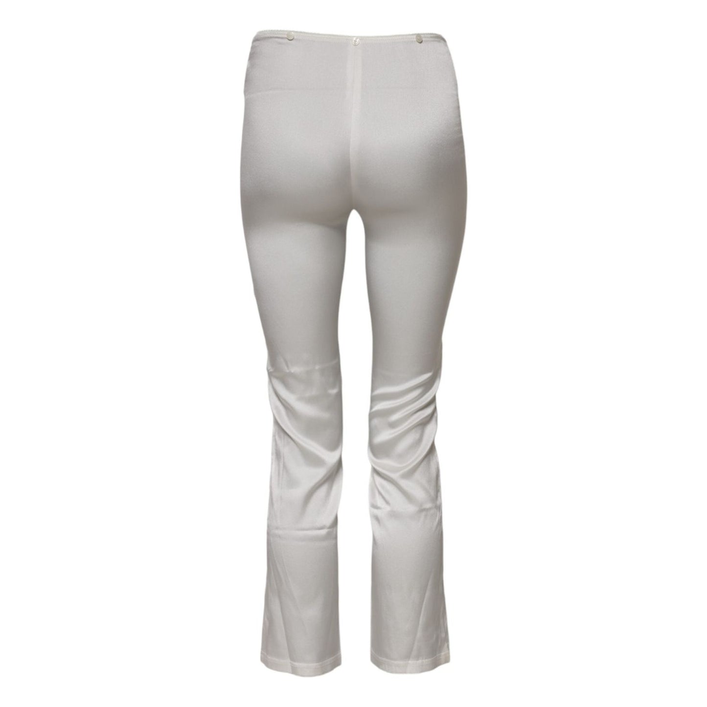 Dolce & Gabbana Ivory Silk Tapered High Waist Pants PAN76161-36