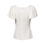 Dolce & Gabbana White Round Neck Short Sleeves Blouse Top TSH86556-36
