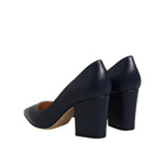 Sergio Rossi Blue Leather Pointed Toe Block Heels Shoes LA12559-36