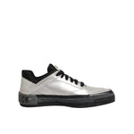 HIDE & JACK Silver Leather Lace Up Low Top Sneakers Shoes LA12576-37