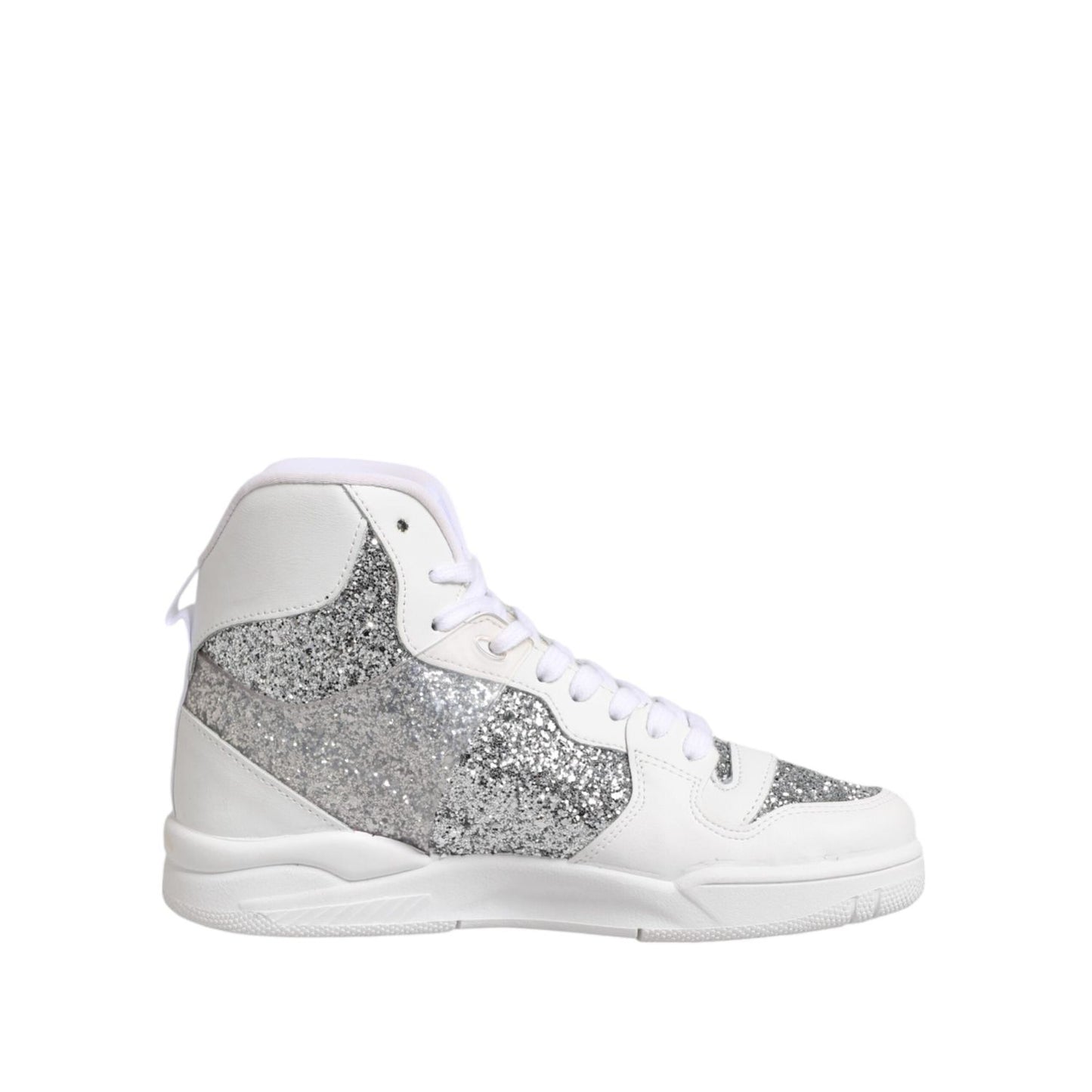 Chiara Ferragni White Silver High Top Women Sneakers Shoes LA12612-39