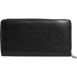 Dolce & Gabbana Black Leather Logo Plaque Zip Around Continental Wallet BAG4574