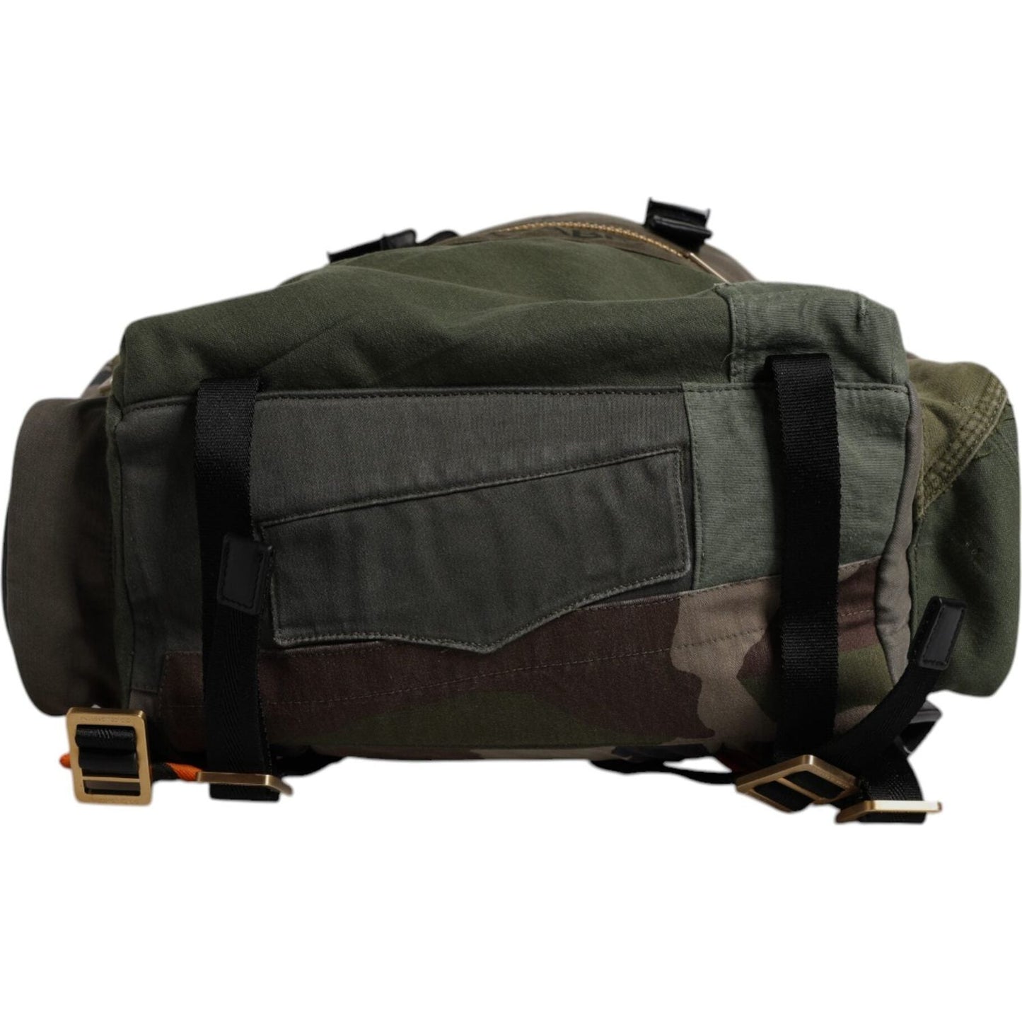 Dolce & Gabbana Military Green Patchwork Rucksack Backpack Bag BAG4639