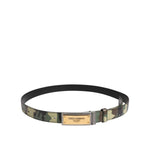 Dolce & Gabbana Multicolor Camouflage Metal Logo Buckle Belt BEL9264-90