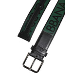 Dolce & Gabbana Green Black Polyester DG Logo Buckle Belt BEL9464-90