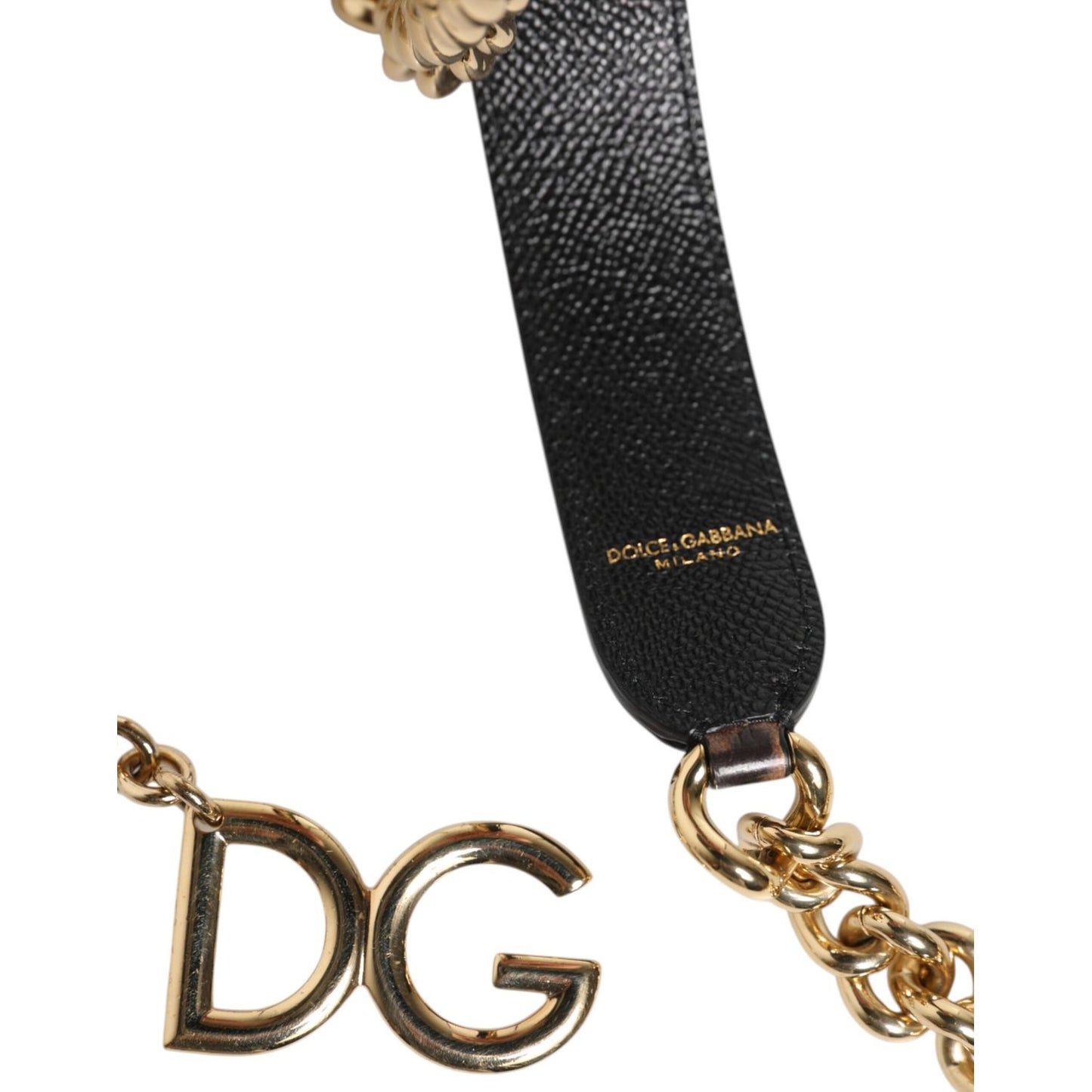 Dolce & Gabbana Brown Leopard Gold Brass Chain Accessory Shoulder Strap WMB549