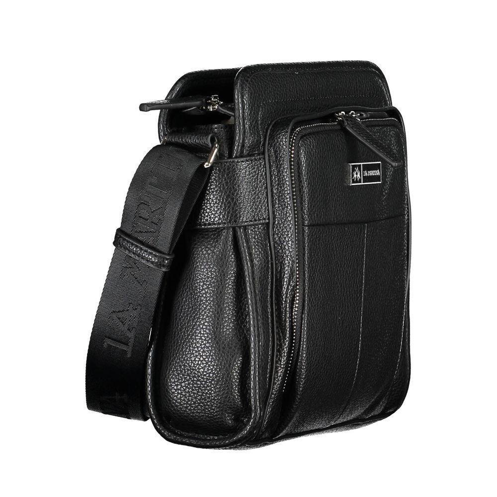 La Martina Black Polyethylene Shoulder Bag LA-20555